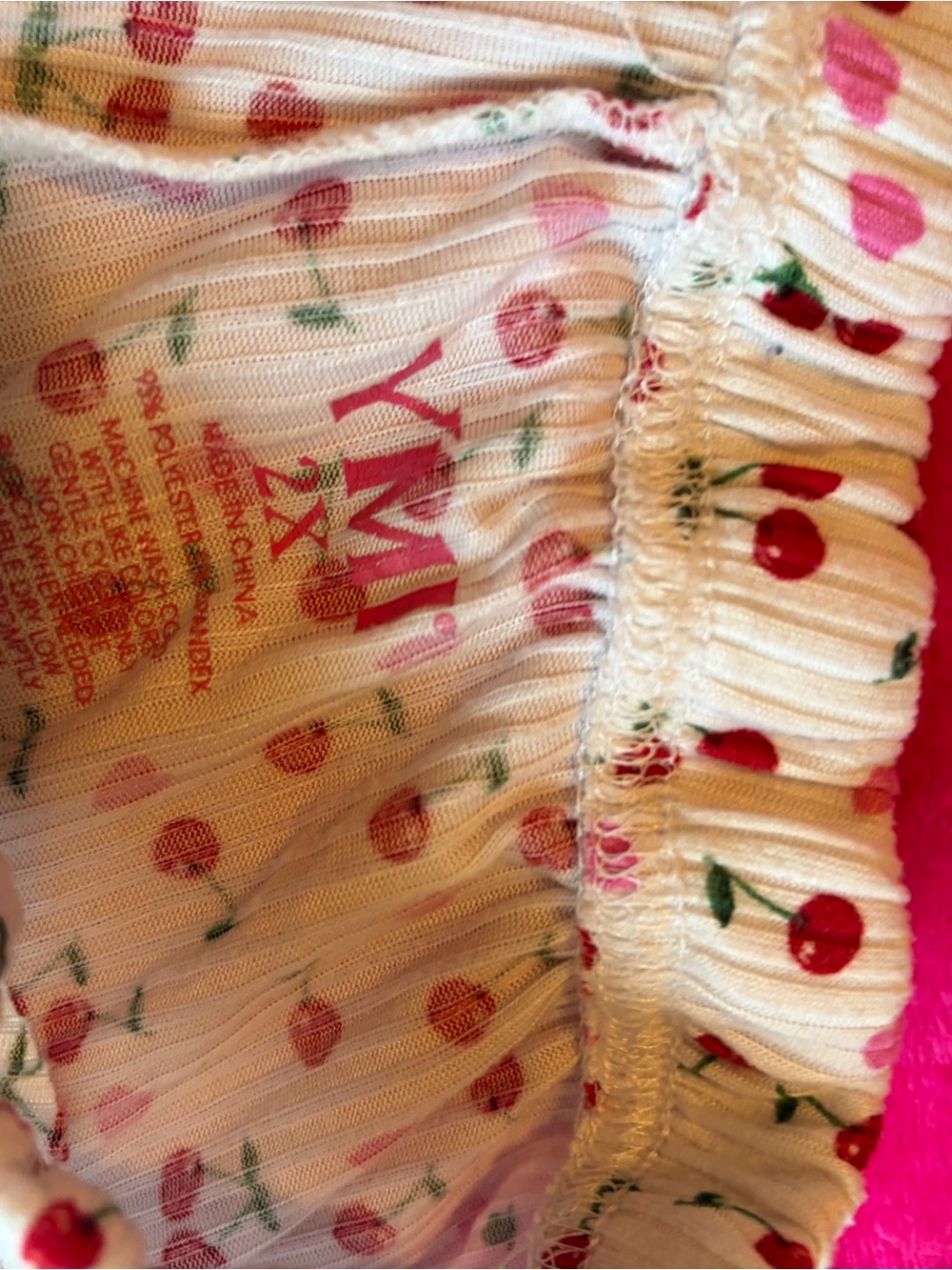 Cream Cherry-Print Cami and Shorts Set - Picture 4 of 6